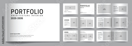 Interior and architecture landscape portfolio template design, catalogue template, interior catalogue,