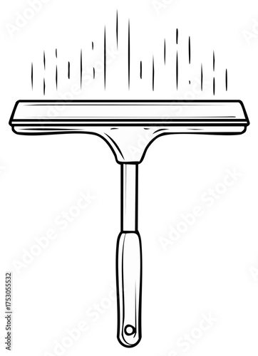 Outline illustration of a window squeegee for glass cleaning tasks cleaning tools