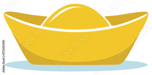 Traditional Chinese Gold Ingot Sycee Icon for Wealth and Fortune