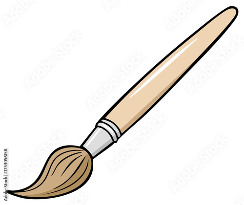 Simple Artistic Paintbrush Tool for Creative Painting and Art Projects Illustration