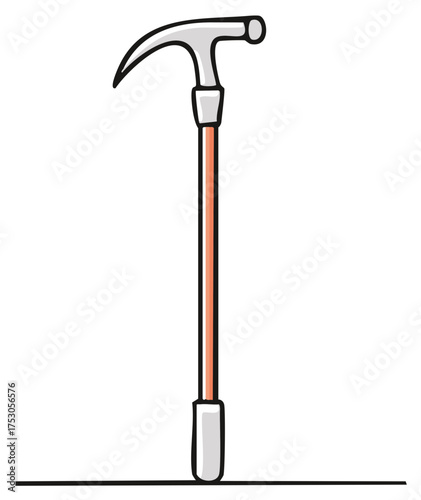 Cartoon Shepherd's Crook: Wooden Walking Stick with Curved Handle for Herding Animals or Assisted Walking