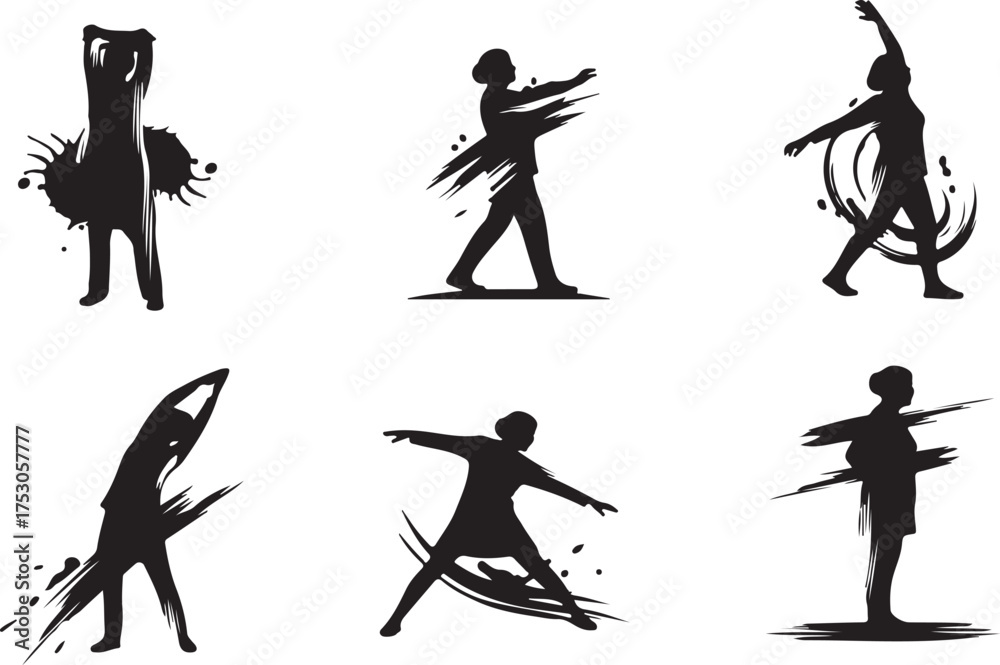 Obraz premium ballet dancers silhouettes vector