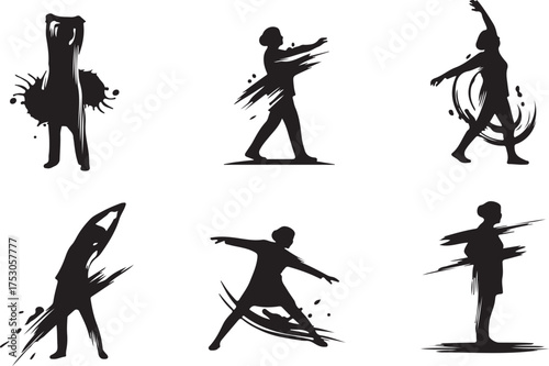 ballet dancers silhouettes vector