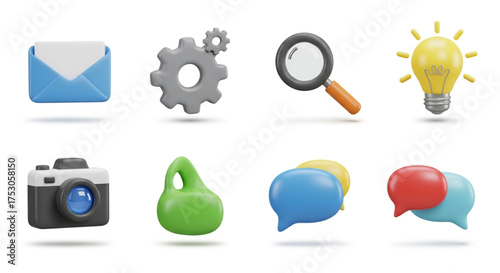 Collection of 3d icons, perfect for web design, app development, and presentations, enhancing visual appeal and user experience