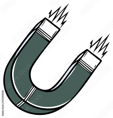 Classic Horseshoe Magnet Symbolizing Attraction and Power