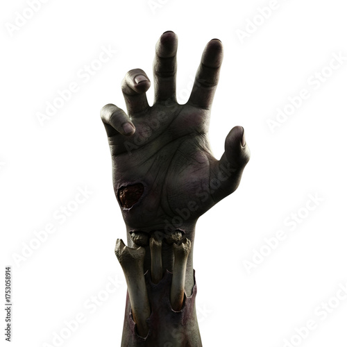 Wallpaper Mural A hyperre a listic digital art of a zombie hand, with decaying flesh and exposed bone Torontodigital.ca