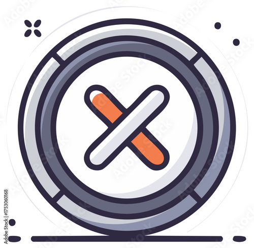 Modern graphic of a cross mark in a circle symbolizing error cancel or deny action