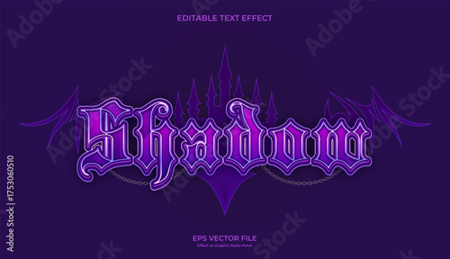 decorative shadow castle editable text effect design