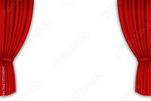 Red curtain tie back isolated on white background. Vector
