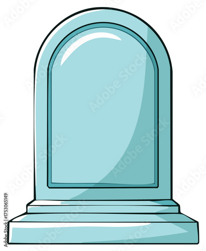 Cartoon illustration of a blank gravestone tombstone monument