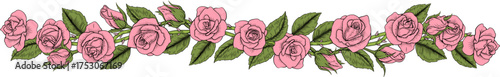 A rose flower woodcut illustration in a vintage engraved etching woodcut style