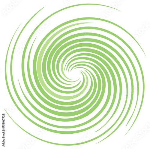 Dynamic green spiral abstract pattern vibrant swirling lines expanding vortex illustration.