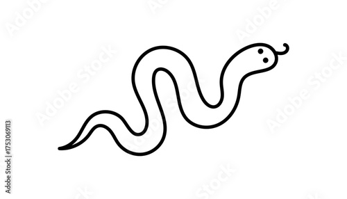 Snake with magic and witchcraft in occult viper mystic. Esoteric astrology and tarot moon mix with celestial spiritual. Symbol, ritual, spell, divination, alchemy, serpent, reptile and coil continue t