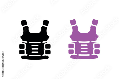 Two body armor vests one black and one pink a striking silhouette
