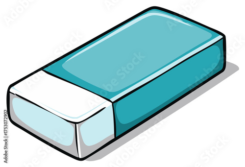 Wallpaper Mural Cartoon illustration of a blue and white rectangular eraser for school and office Torontodigital.ca