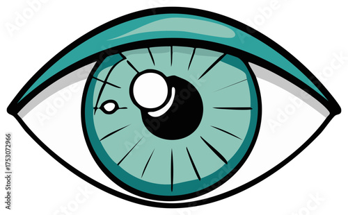 Wallpaper Mural Eye Illustration of Teal Iris, Pupil, and Eyelashes Vector Graphic Design Torontodigital.ca