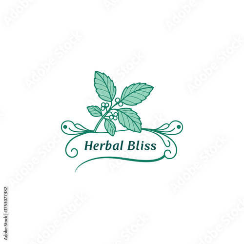 green herbals logo design vector with leaf 