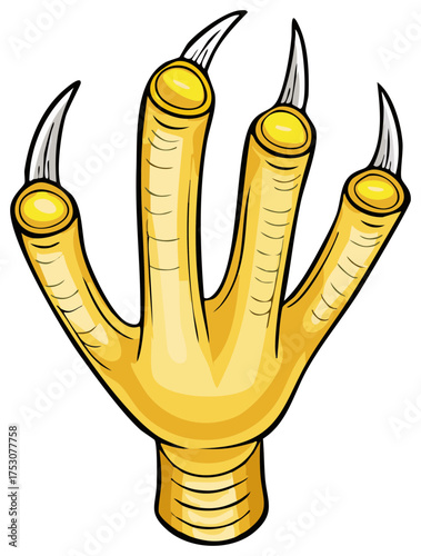 Bird Talon with Sharp Claws and Yellow Pads