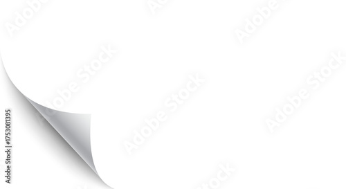 Fotografie Curled Page Corner Effect with Gray Underside on Transparent Background