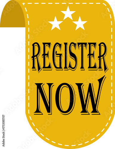Register Now banner icon. Registration web buttons. Vector buttons for registration in services, blogs, websites. User interface web buttons in flat style for UI, mobile app, web.