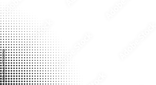 Black Halftone Dotted Gradient Pattern Texture Fading from Corner

