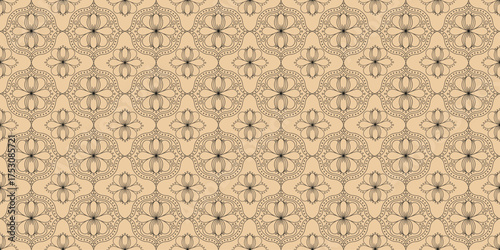 Floral vector wallpaper template design. Arabic wall decor layout. Perfect floral wallpaper cover concept. 