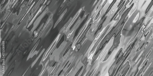 Abstract grayscale background with a liquid-like texture and diagonal streaks of light and shadow, resembling flowing water or molten metal for a dynamic and artistic visual effect