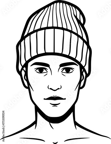 man wearing stocking cap