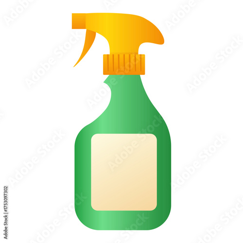 Green cleaning spray isolated on white background. Vector illustration