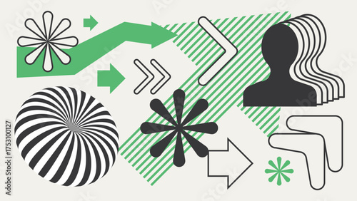 Vector Graphic Assets Set. Bold modern Shapes.