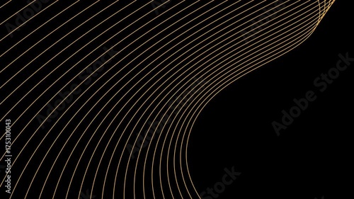 A flowing abstract pattern of horizontal lines in brown and gold, suggesting a technology or data background.