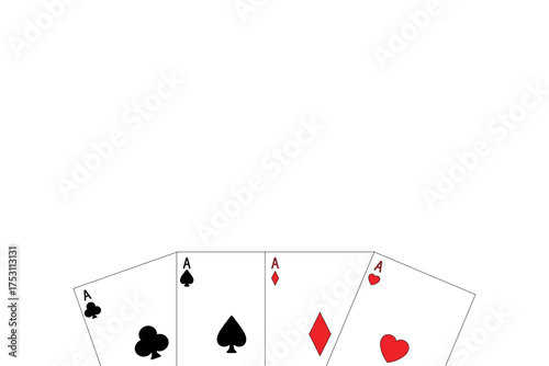 Conceptual poker overlay with the 4 aces