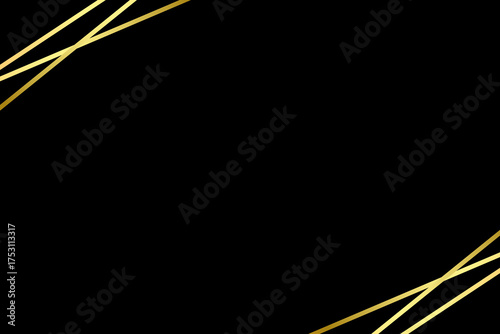 Abstract black background with gold lines