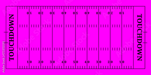 Aerial view of the American football field, fuchsia slate