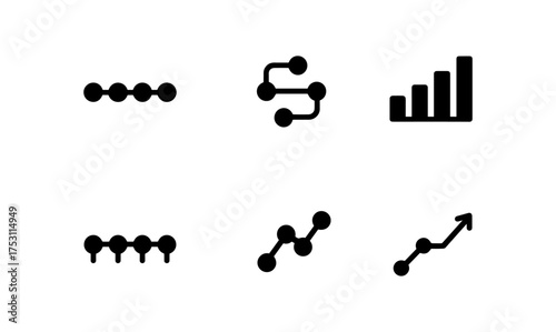 Minimalist data and chart icons for business and analytics