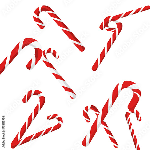 Candy Canes: Festive candy canes arranged, evoking a sense of sugary joy and holiday cheer. A treat that promises sweetness and celebration.