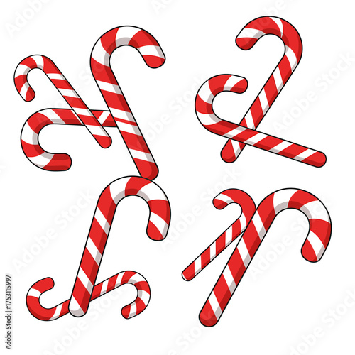 Sweet Symphony: A vibrant collection of candy cane designs, a festive and delightful symbol of the holiday season. The image radiates joy and the sugary sweetness