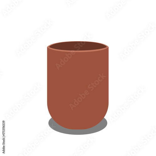 Ceramic clay cup, illustration, vector, icon, symbol.