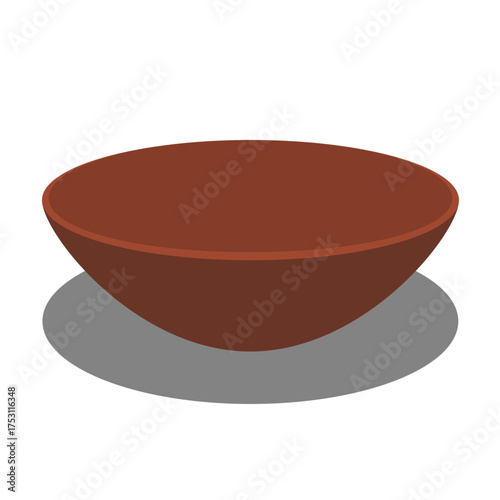 Ceramic clay plate, illustration, vector, icon, symbol.