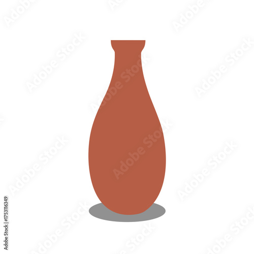Ceramic clay vase, illustration, vector, icon, symbol.