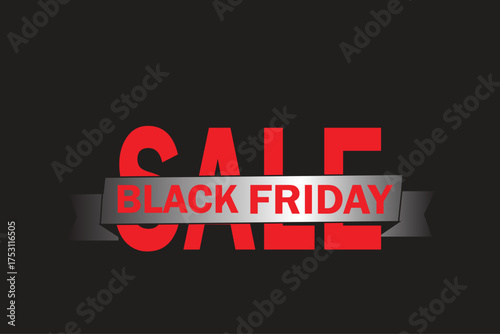 Black Friday Sale Banner with Ribbon