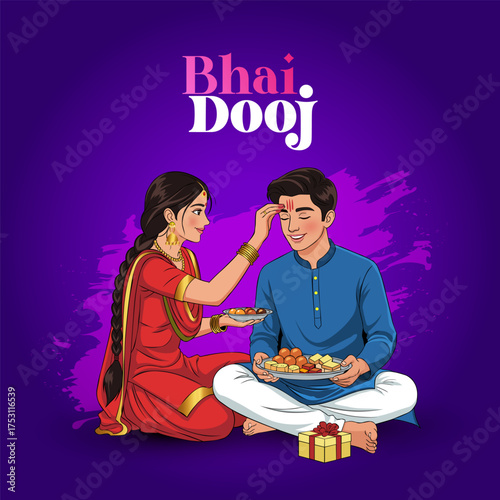 Happy Bhai Dooj Celebration with Brother and Sister