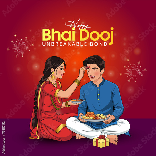 Happy Bhai Dooj Celebration with Brother and Sister