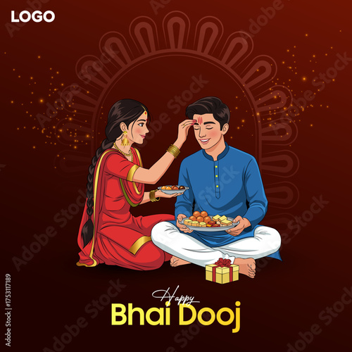 Happy Bhai Dooj Celebration with Brother and Sister
