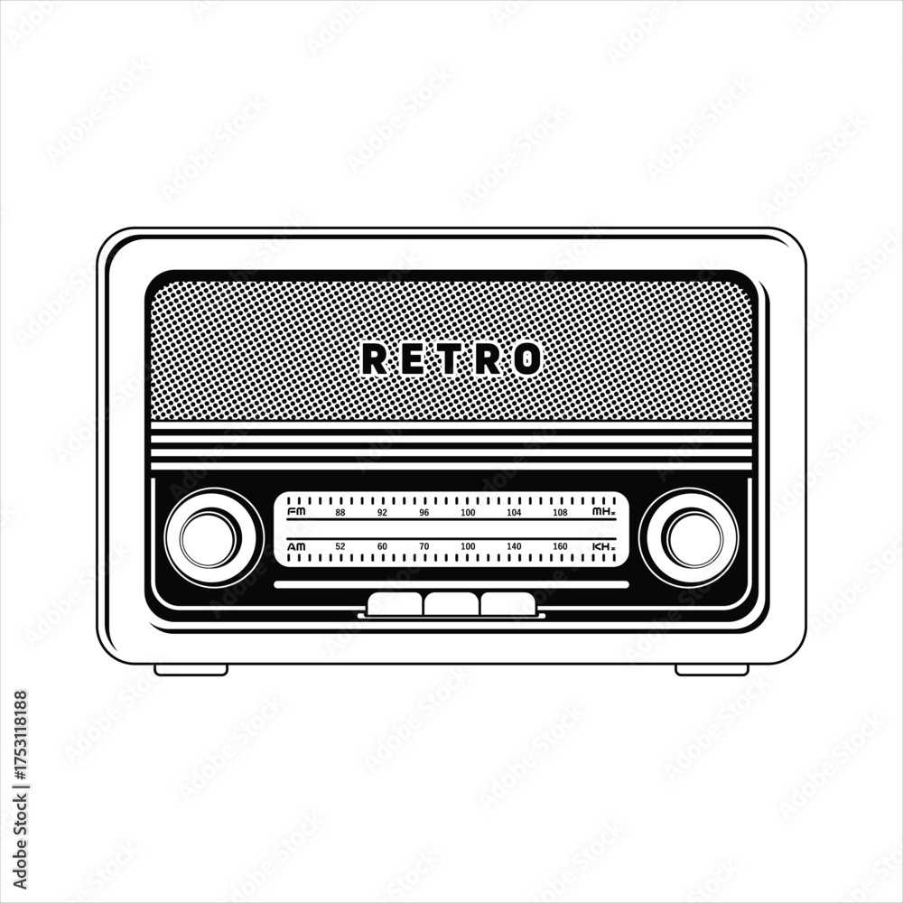 Fototapeta premium Radio retro vintage vector