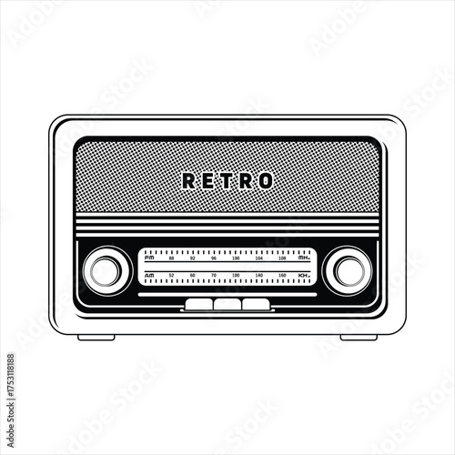Radio retro vintage vector