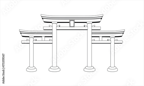 Tori gate japanese vector