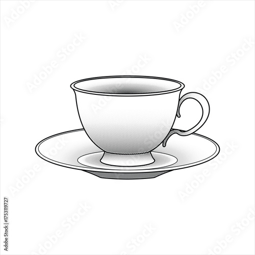 Tea cup retro vintage vector