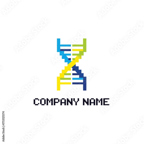 Abstract DNA Strand Logo Design for Science and Technology Companies.