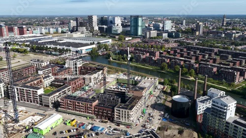 Utrecht, Utrecht / the Netherlands - October 10th 2025: New residential area Transwijk-Noord in Utrecht along the Merwede Canal